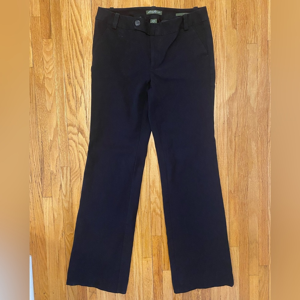 Eddie Bauer Black Straight Leg Trouser Size 8 Long or Tall Shaw Fit 32”